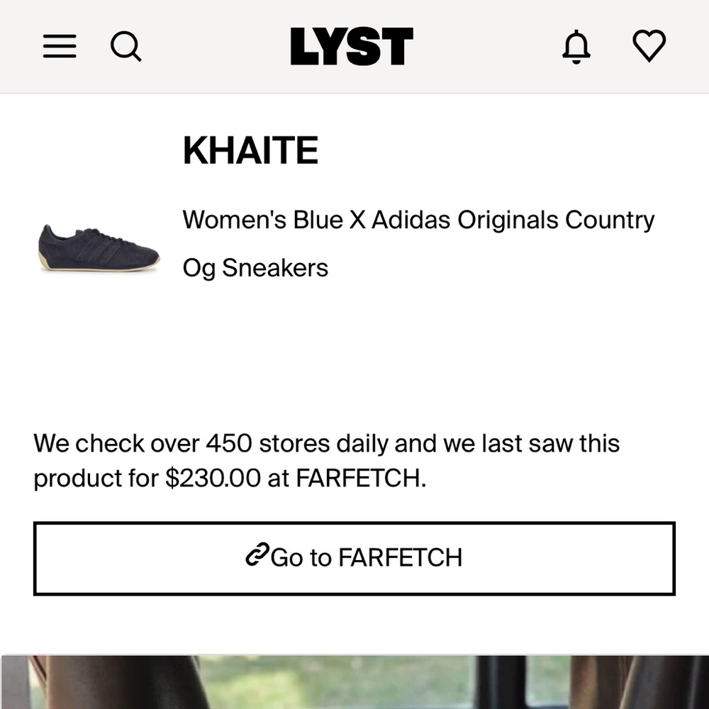 Adidas Navy and Gold Sneakers collaboration with KHAITE - Picture 4 of 16